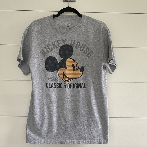Disney Adult Medium Grey Mickey Mouse Classic & Original Grey Tee Shirt - Picture 1 of 5